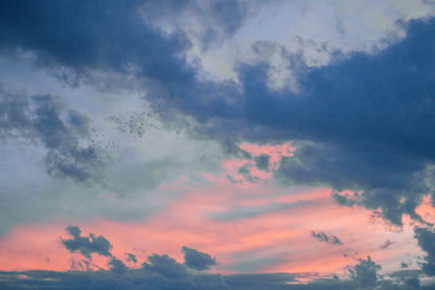 Low angle view of sky during sunset