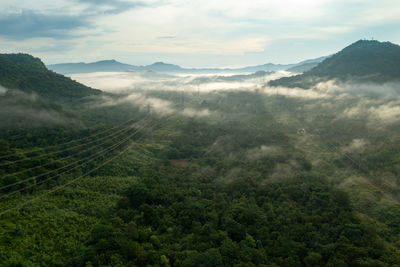 High angle view of landscape against sky