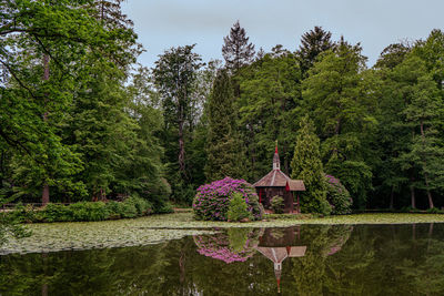 Chapel at the lake english garden eulbach 