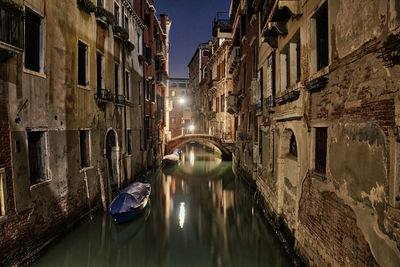 Canal amidst buildings