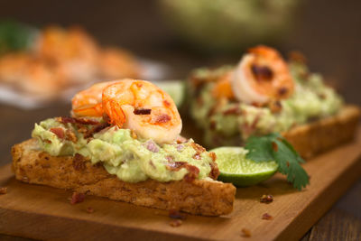 Close-up of breakfast on table