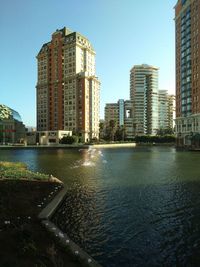 City skyline with waterfront