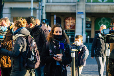 Group of people in winter