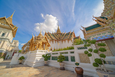 Panoramic view of temple building against sky