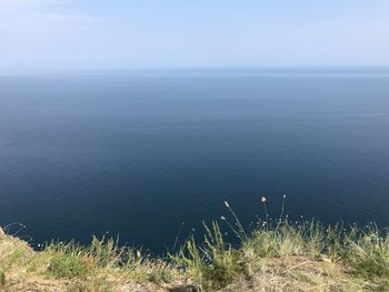 High angle view of sea against sky