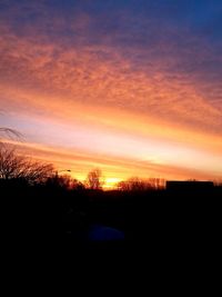 Silhouette of landscape at sunset