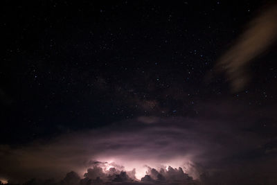 Low angle view of stars against sky at night