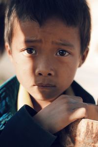 Close-up portrait of cute boy