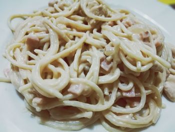 Close-up of noodles in plate