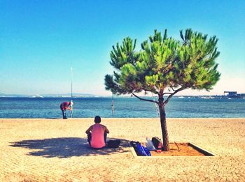 Scenic view of beach against sky
