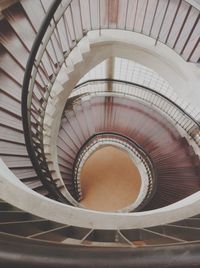 High angle view of spiral stairs