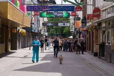 People walking in city