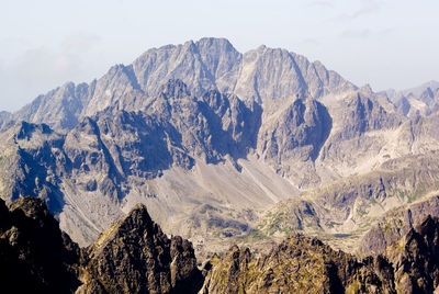 Panoramic view of mountains against sky