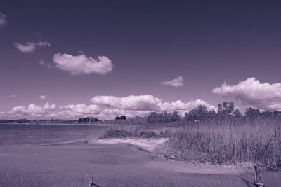 Scenic view of land against sky