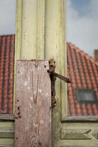 Close-up of wooden door