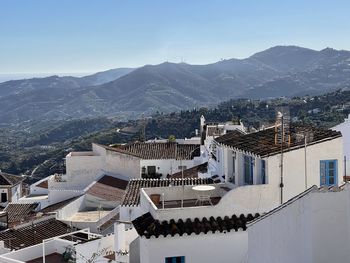 View over frigiliana rooftops against sky in southern andalusia, spain. 