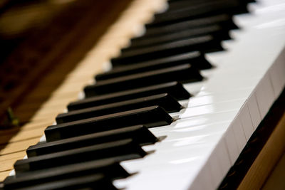 Close-up of piano keys