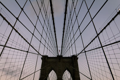 Low angle view of suspension bridge