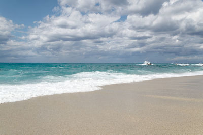 Scenic view of beach against sky