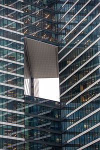 Low angle view of modern glass building