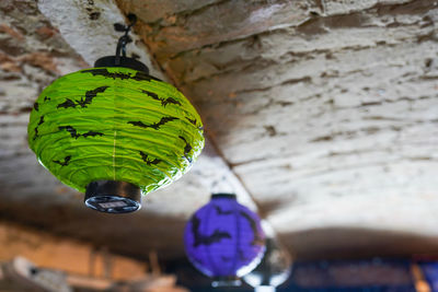 Halloween decoration in the store on the ceiling