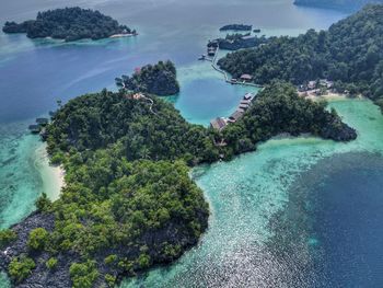 High angle view of sea against sky