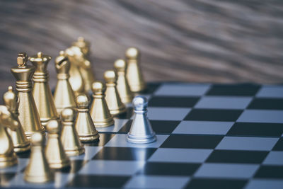 Close-up of chess pieces