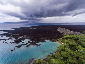 View of sea against cloudy sky