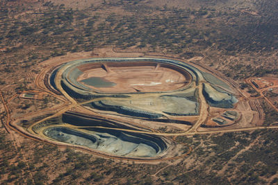 High angle view of road on landscape