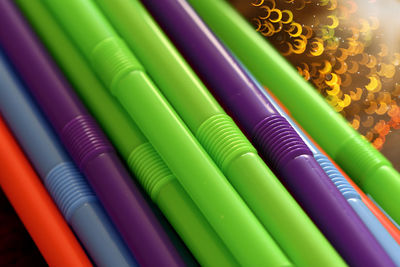 Full frame shot of multi colored straw