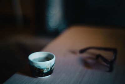 Close-up of coffee on table