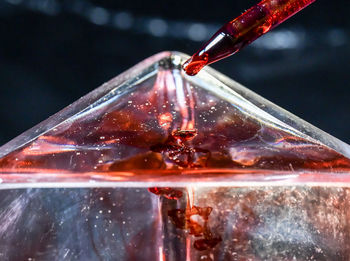 Close-up of water drops on glass