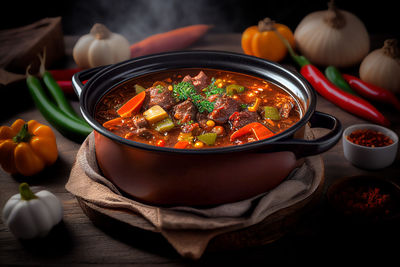 Close-up of food in bowl on table