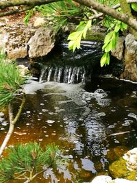 Water flowing amidst rocks