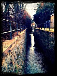 Footbridge leading to canal