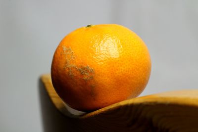 Close-up of orange fruit against white background