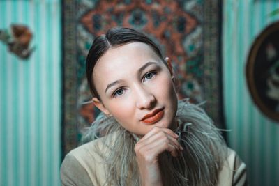 Portrait of young woman looking away