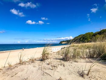 Scenic view of beach against sky