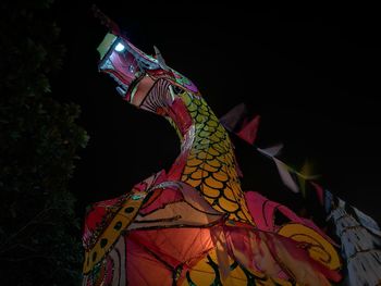 Close-up of multi colored lights against black background