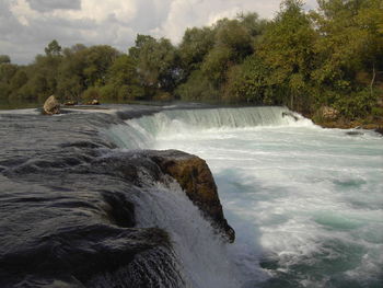 Scenic view of waterfall