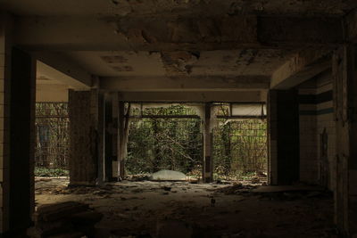 Interior of abandoned building