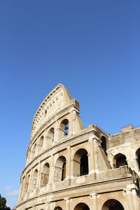The exterior facade of the colosseum or coliseum