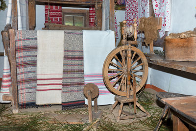 View of an animal on table against building