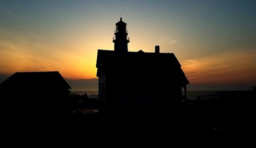 Silhouette of building during sunset