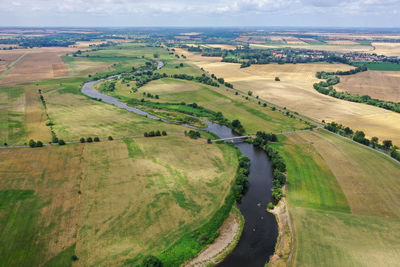 High angle view of agricultural field