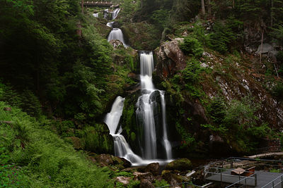 Scenic view of the triberg waterfalls in the german black forest