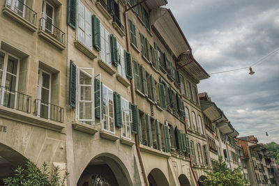 Low angle view of buildings in city