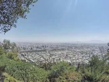 High angle view of cityscape against sky