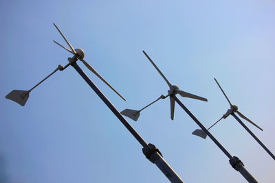 Low angle view of wind turbine against clear sky