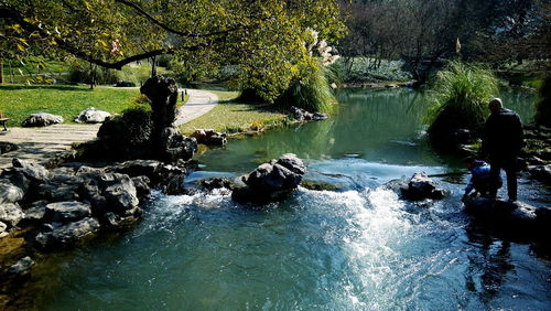 River flowing through rocks